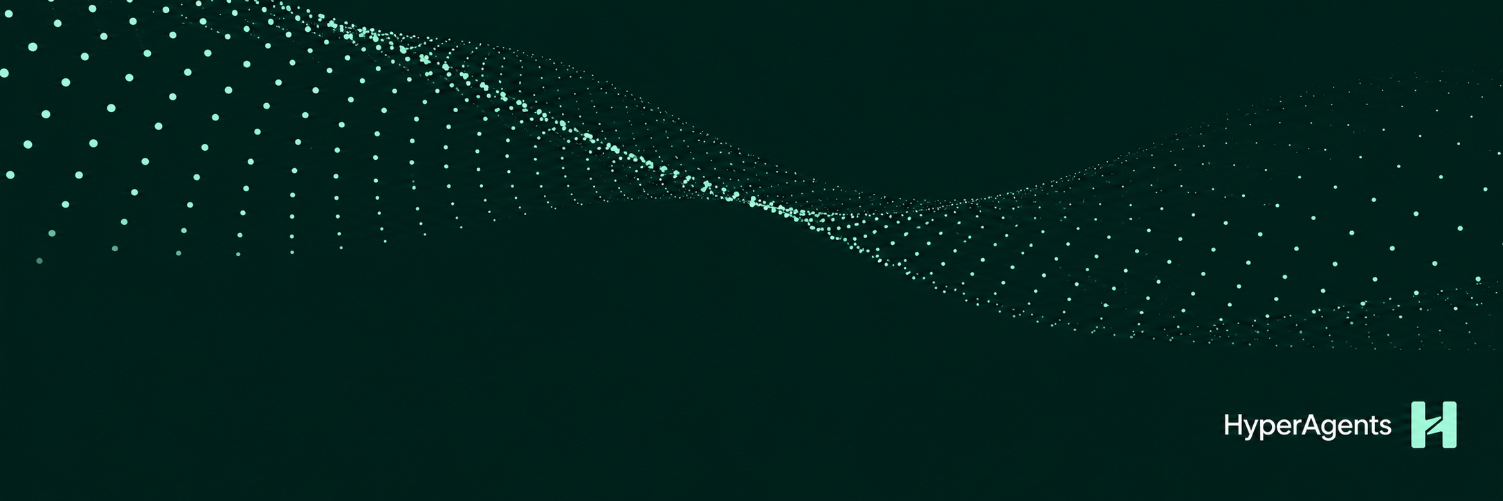 The HyperAgents banner in dark forest and mint
